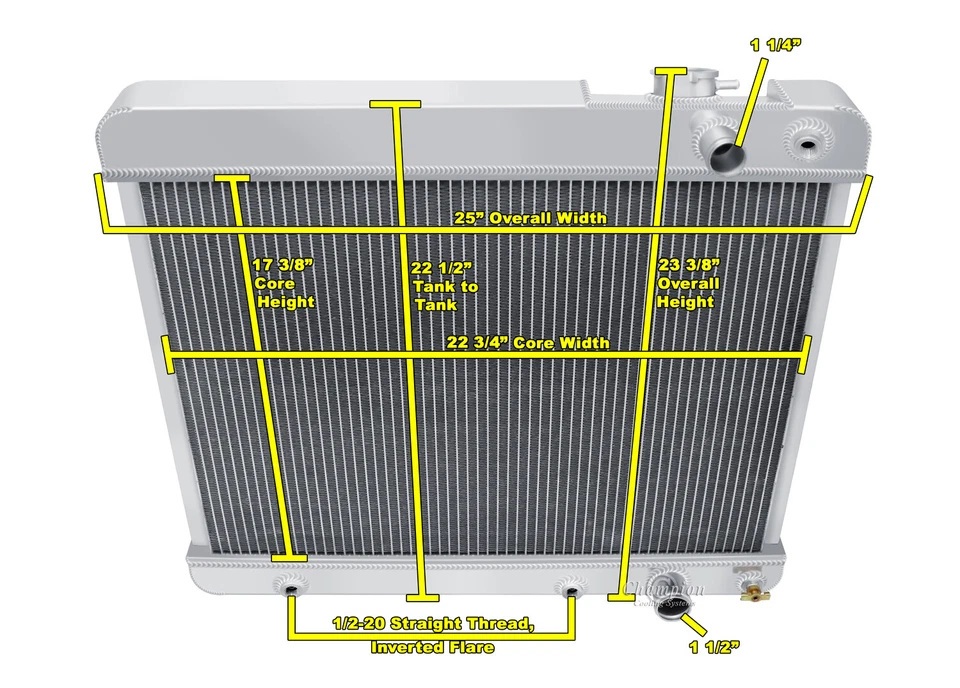 KR Champion 3 Row Radiator for 1963 - 1966 Chevrolet C10 Pickup LS Swap - Image 1 of 4