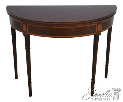 67692: Antique Sheraton Bench Made Inlaid Mahogany Games Table - Image 1 of 4