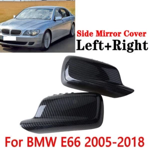 SE ADAPTA A BMW E46 E65 E66 330Ci FIBRA DE CARBONO PUERTA ALA LATERAL ESPEJO LATERAL TAPA PAR - Imagen 1 de 8