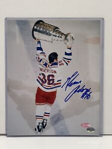 Steiner Glenn Anderson Signed 8x10 Photo NY Rangers Holding 1994 Stanley Cup