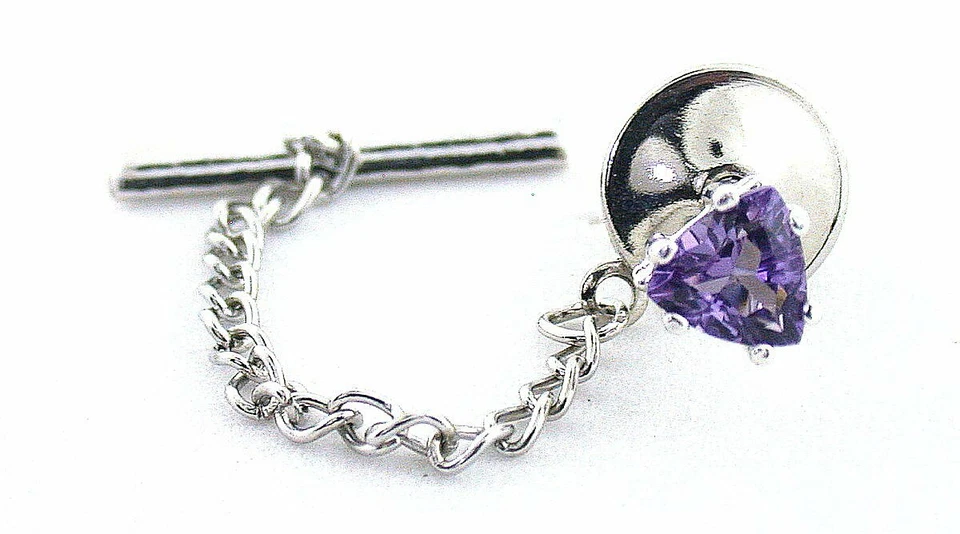 Piedra preciosa de amatista de 6 mm de billones de piedras preciosas de plata de ley ESTT206 Foto 1 de 1