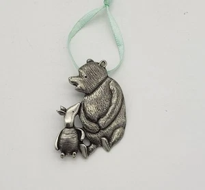 Winnie The Pooh & Piglet Pewter Pendant Ornament Disney Danforth Vintage - Picture 1 of 5