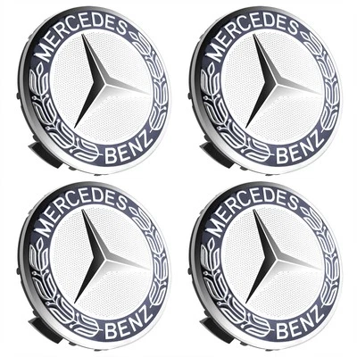 Fit For Mercedes Benz A B C E S Class 75m*4pcs Blue Wheel Centre Caps Emblem   Foto 1 de 4