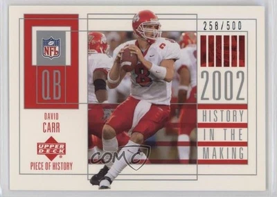 2002 Upper Deck Piece Of History in the Making /500 David Carr #106 Rookie RC - Image 1 of 2