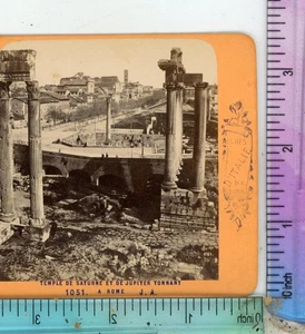 Temple de Saturne Jupiter Tonnant Italien B.K. Adolphe Block Stereoansicht um 1865 - Bild 1 von 2