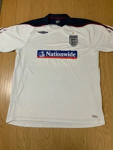Umbro Football Shirt England Nationwide Training Top Mens XL White Vgc - Picture 1 of 10