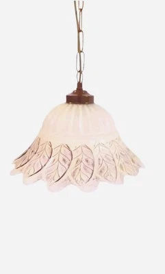 Lampadario sospensione in vetro classica rustica bianca 1 Luce ingresso cucina - Immagine 1 di 4