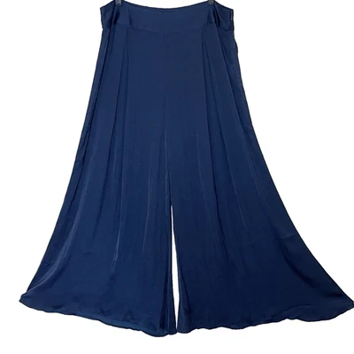 Мягкое окружение синий Palazzo широкие брюки средний новый старые деньги тихий роскошь - Изображение 1 из 4