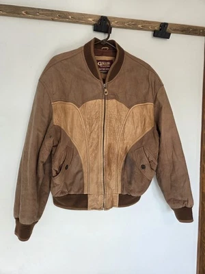 Chaqueta Bomber Hippie De Colección Años 70 Pioneer Wear Gamuza Cuero Forrada Sherpa Talla Grande Foto 1 de 4