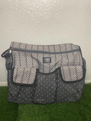 Carter’s Child of Mine Places and Spaces Pockets Duffel Diaper Bag Mint~Gray EUC - Image 1 of 4