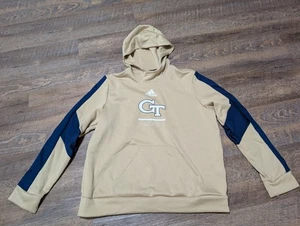 Felpa con cappuccio Georgia Tech giacche gialle NCAA Adidas Aero Ready oro taglia L 42-44 - Foto 1 di 5