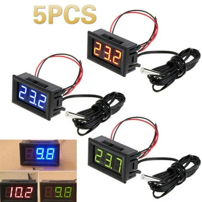 5x mini Thermometer Hygrometer Thermo-Hygrometer Terrarium Digital mit Fühler 1m - Bild 1 von 4