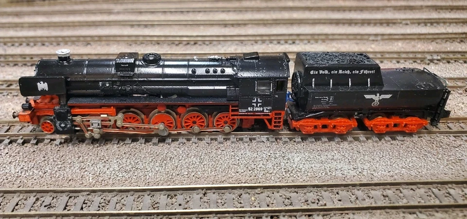 Wehrmacht CUSTOM PAINT & DECALS  DB N-SCALE 52 2-10-0  EP:IV WWII - Image 1 of 4