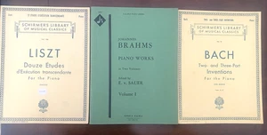 LISZT -BRAHMS -BACH 3 Books Piano Sheet Music Book VGC - Picture 1 of 1