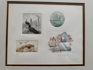 Ronaldo Borden Signed Numbered Embossing Intaglio Engraved 59/100 Framed Matted - Picture 1 of 6