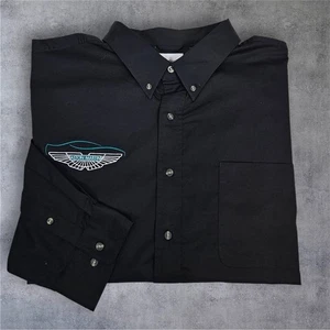 Camisa Aston Martin Para Hombre Negra Manga Larga Con Botones Talla 2XL D79 - Imagen 1 de 9