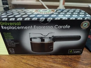 Medelco Glass Espresso Carafe Replacement, 4 Cup, Fits Most Espresso Makers NIB - Foto 1 di 3