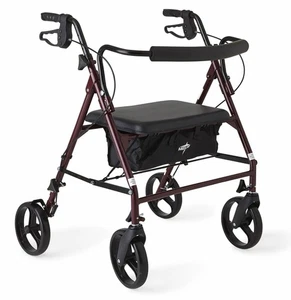 Andador Bariátrico Borgoña Resistente con Asiento Ancho y H... - Imagen 1 de 6