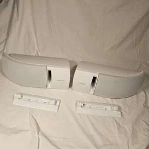 Bose 161 Speakers White Pair Bookshelf Surround Audio w/ Wall Mount Brackets - Picture 1 of 13