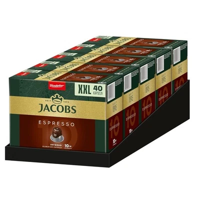 Jacobs Espresso Intenso Coffee Capsules, Mega Pack XXL, Intensity 10/12, 5 x 40 - Bild 1 von 4