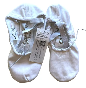 NEW NWT SANSHA PRO 1C WHITE CANVAS BALLET DANCE SHOES SLIPPERS WOMEN'S SIZE 7 7N - Picture 1 of 4
