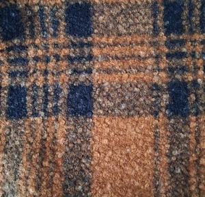 Boucle-Fleece Kariert in cognac/schwarz  50 x 150 cm - Bild 1 von 2