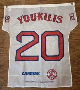 Boston Red Sox Kevin Youkilis Carmax jersey shaped FLAG size 30 x 28 New rare - Picture 1 of 3