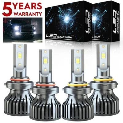 For Jeep Grand Cherokee 1999-2004 4X LED Headlight Bulbs High/Low Beam Lights F8 - Image 1 of 4