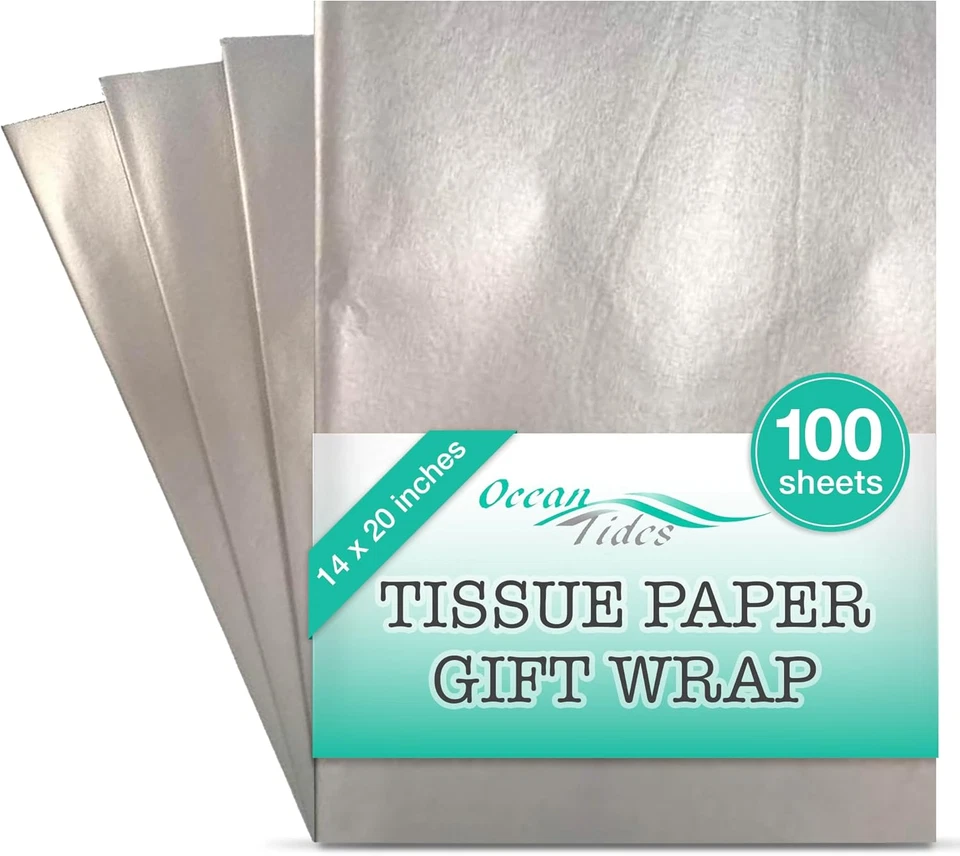 100 hojas (14 x 20 pulgadas) de papel de envolver de Navidad - papel de pañuelo para envolver regalos Foto 1 de 4