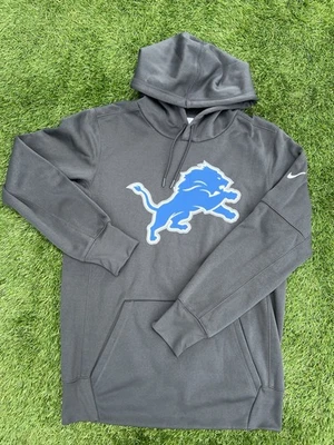 Толстовка с капюшоном мужская Nike небольшая NFL Detroit Lions | серая | 100% полиэстер | дефект - Изображение 1 из 4
