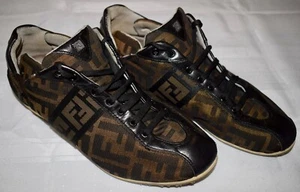 Authentic Fendi Zucca Canvas Monogram Women Size 37 / US 8 Trainers Sneakers HS5 - Picture 1 of 11