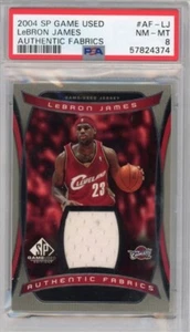 2004 SP Game Used #AF-LJ Lebron James PSA 8 NM-MT Authentic Fabrics Cavs Low Pop - Picture 1 of 2