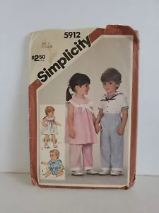 Vintage Simplicity Pattern 5912 Pants Sailor Dress Shorts Shirt Toddler Size 2 - Picture 1 of 4