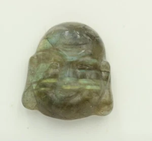Budha Head Labradorite Carved Edelsteinkopf 0 1/2x0 1/2in Gemstone - Picture 1 of 10