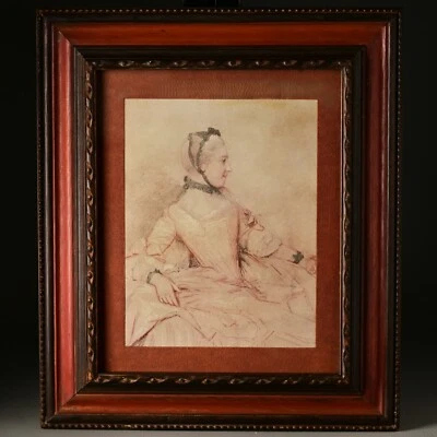 JEAN ETIENNE LIOTARD Vintage Original Profile Woman Portrait Lithograph Print - Image 1 of 4
