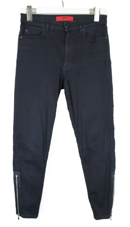 Hugo Boss Magic Flex Mujeres Jeans W27/W32 Elástico Zip Dobladillos Azul Oscuro - Imagen 1 de 4