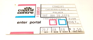 Vintage 1978 Emerson-Lake & Palmer concert ticket Capital Centre - Picture 1 of 3
