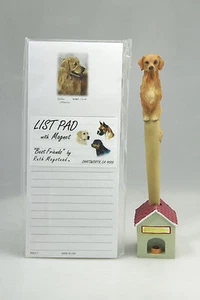 GOLDEN RETRIEVER~MAGNETIC LIST PAD & PEN SET & MATCHING REFRIGERATOR MAGNET #2 - Picture 1 of 9