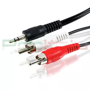 Cable 0,5m Audio Jack 3,5mm Aux 2 Rca Macho Doble Splitter Auto Corto 50cm - Imagen 1 de 1