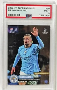UCL TOPPS NOW ERLING HAALAND- PSA 9 Topps Now #90 UCL - Five goals record - Imagen 1 de 2
