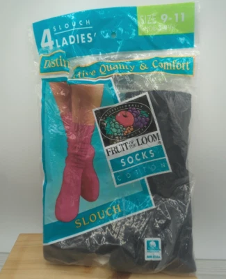 Calcetines holgados vintage Fruit Of The Loom para dama hechos en EE. UU. dos pares Foto 1 de 4