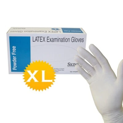 2 cajas - XL - Guantes desechables de látex para examen médico dental sin polvo Foto 1 de 4