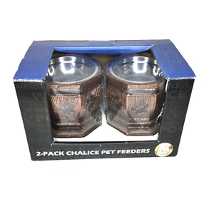 2 Pack Chalice Pet Feeders Each Comes With Stainless Steel Bowl Secure - Picture 1 of 7