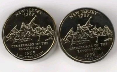 1999 PD New Jersey State Quarter Set -Gem Uncirculated 25 C Reeded Edge-24.3 MM  - Image 1 of 4