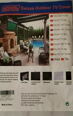 New Outdoor TV Cover Weatherproof Television Protector 46"-48" Flat Screen TVs - Image 1 of 3
