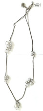 Chico's Necklace Silver Tone with Faux Pearl & Glass Beads 19"