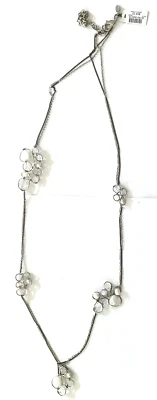 Chico's Necklace Silver Tone with Faux Pearl & Glass Beads 19" MSRP $48.00 NEW - Image 1 of 4