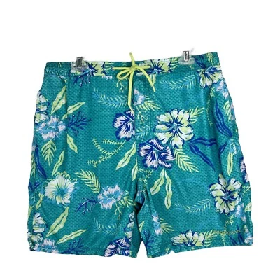 Pantalones Cortos de Tabla Vineyard Vines Hombres Grandes Verdes Tropicales Surf Natación Playa Foto 1 de 4