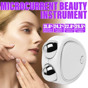 Mini Portable Facial Tightening Massager Microcurrent Face Lift Roller Machine - Picture 1 of 16