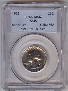1967 Washington Quarter 25C + PCGS + MS67 + Special Mint Set - Picture 1 of 2